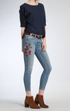 ADRIANA ANKLE SUPER SKINNY IN MID FLOWER EMBROIDERY - Mavi Jeans