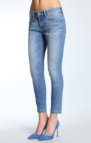 CARRIE PETITE SKINNY  SLIT IN SEA BLUE PORTLAND - Mavi Jeans