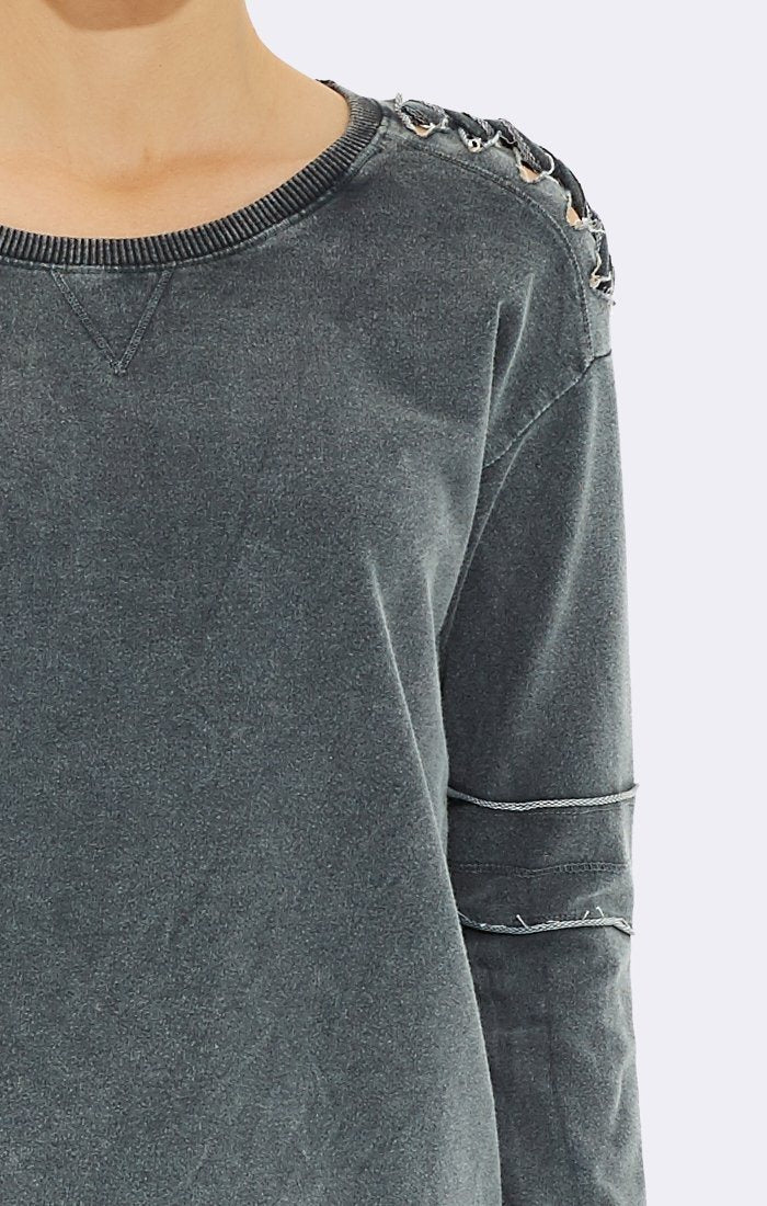 SHOULDER WOVEN SWEATSHIRT - Mavi Jeans