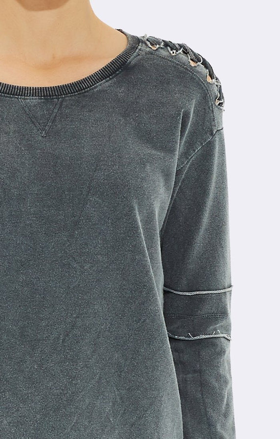 SHOULDER WOVEN SWEATSHIRT - Mavi Jeans