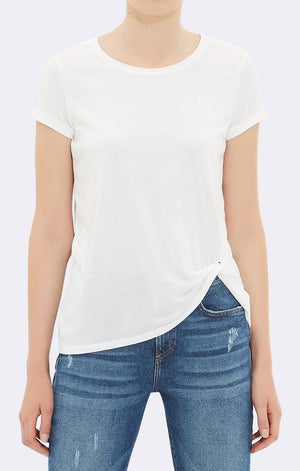 TWIST KNOT TEE - WHITE - Mavi Jeans