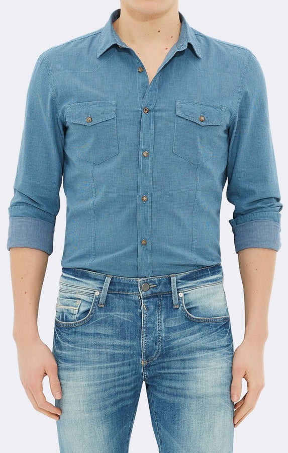 DOUBLE POCKET SHIRT - AQUA - Mavi Jeans