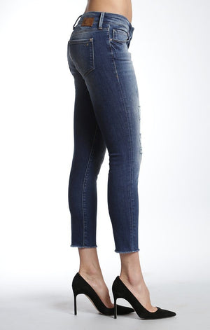 SERENA ANKLE SUPER SKINNY  IN DARK RIPPED VINTAGE - Mavi Jeans