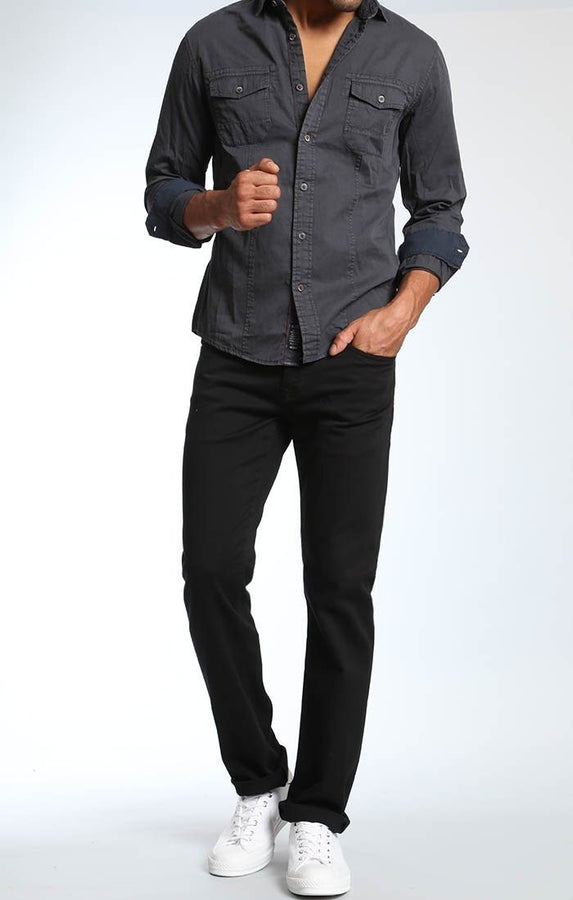 ZACH STRAIGHT LEG IN DOUBLE BLACK YALETOWN - Mavi Jeans