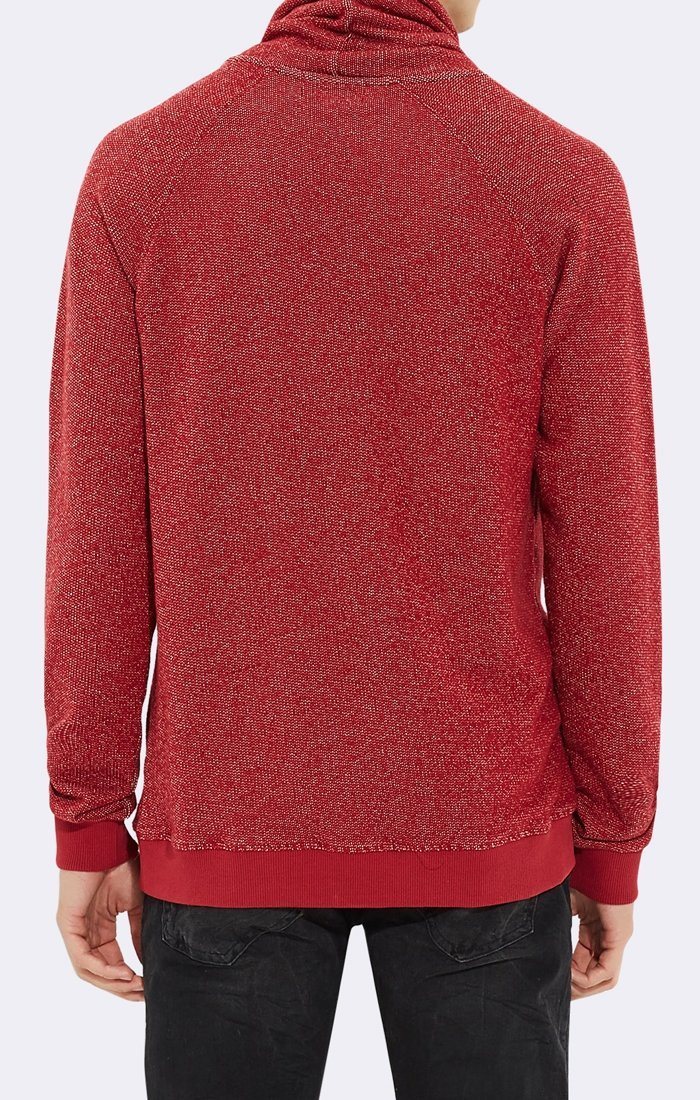 COWL NECK SWEATSHIRT - RED - Mavi Jeans