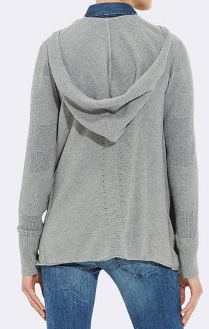 ZIP DETAIL CARDIGAN WITH HOOD - Mavi Jeans