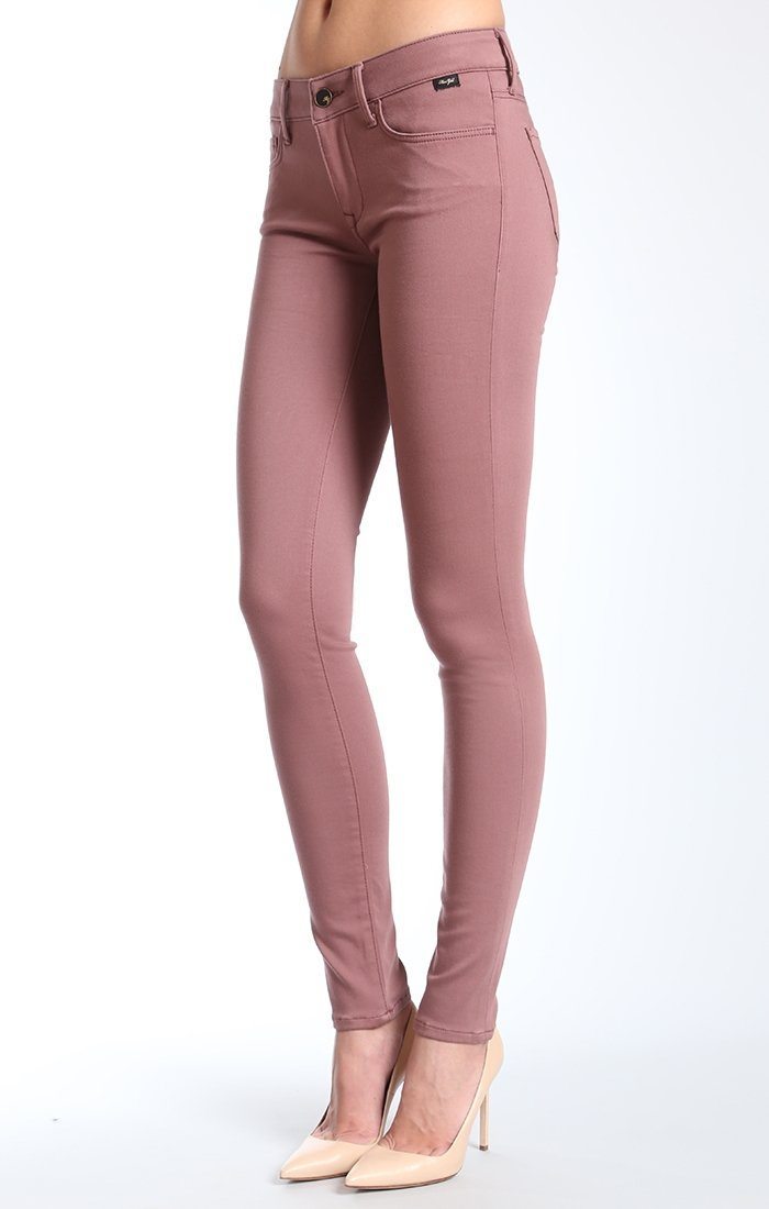 ALEXA SKINNY IN DEEP MAUVE GOLD SATEEN - Mavi Jeans