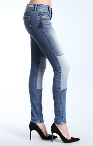 HARPER ZIP  SKINNY IN TRUE BLUE BLOCKING - Mavi Jeans