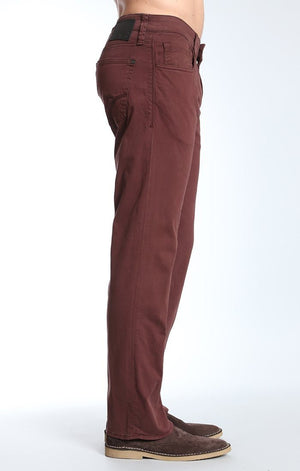 ZACH STRAIGHT LEG IN BURGUNDY TWILL - Mavi Jeans