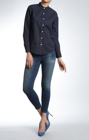 CHLOE ROUND COLLAR SHIRT IN INK - Mavi Jeans