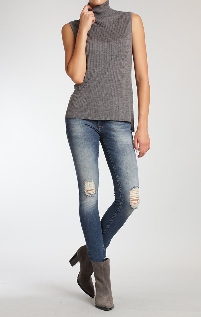 SERENA SUPER SKINNY IN KNEE RIPPED VINTAGE - Mavi Jeans