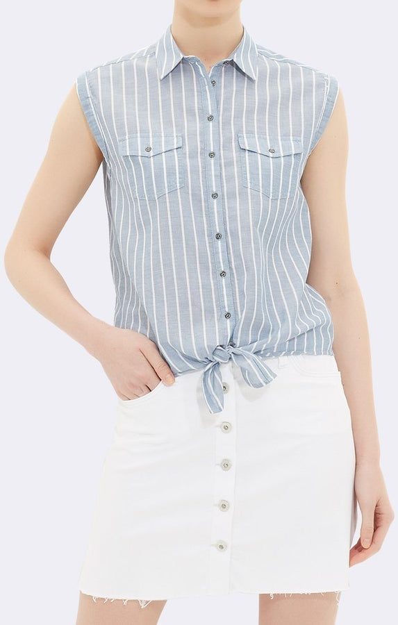 TIE FRONT SLEEVELESS SHIRT - Mavi Jeans