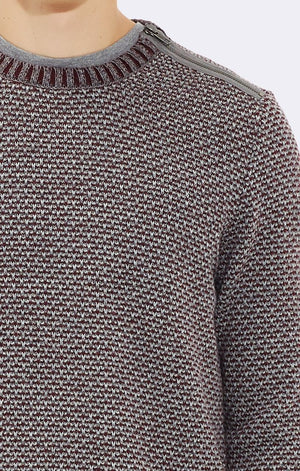 ZIP-DETAIL SWEATER - WINE - Mavi Jeans