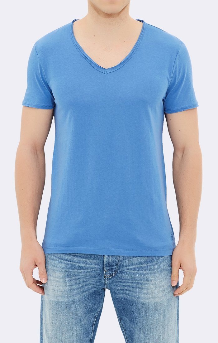 BASIC V-NECK TEE - BLUE - Mavi Jeans