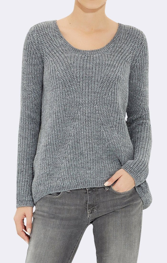 DEEP NECK KNIT PULLOVER - Mavi Jeans