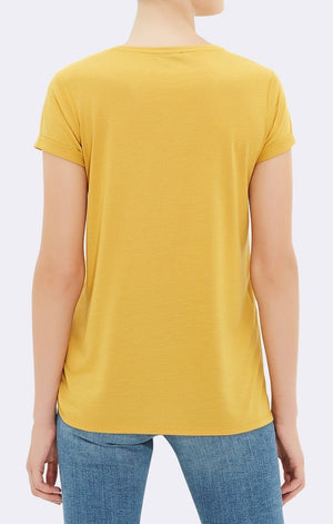 TWIST KNOT TEE - YELLOW - Mavi Jeans