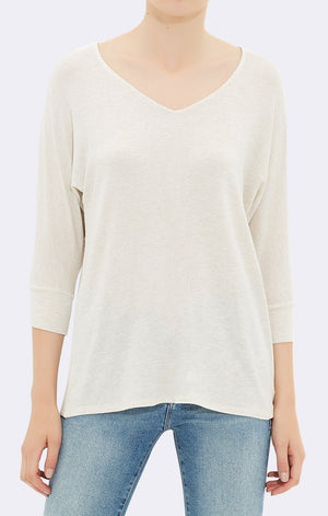 ZIP BACK TOP IN OATMEAL - Mavi Jeans