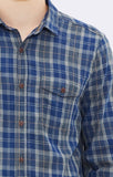 DOUBLE POCKET SHIRT IN INDIGO CHECK - Mavi Jeans