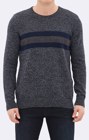 HEATHER NAVY STRIPE SWEATER - Mavi Jeans