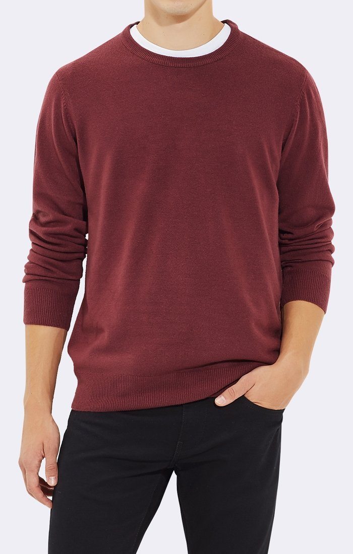 CREW NECK SWEATER - BORDO - Mavi Jeans