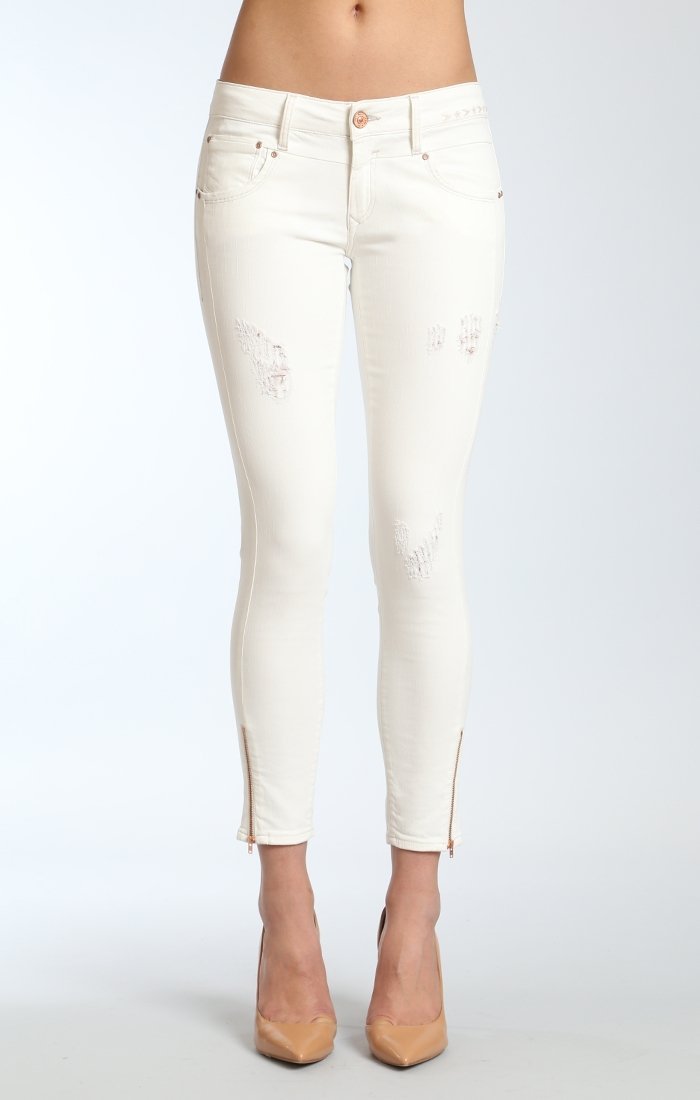 SERENITY ZIP  SKINNY  IN WHITE DESTRUCTED - Mavi Jeans