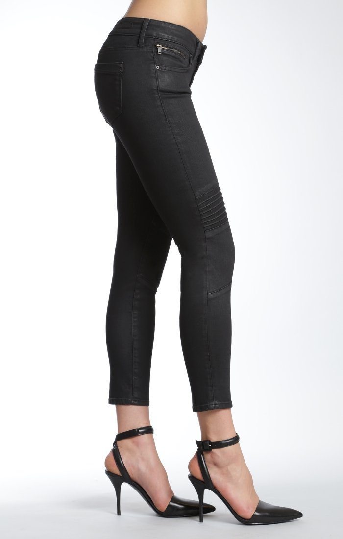 AURA SKINNY BIKER IN BLACK COATED GOLD - Mavi Jeans