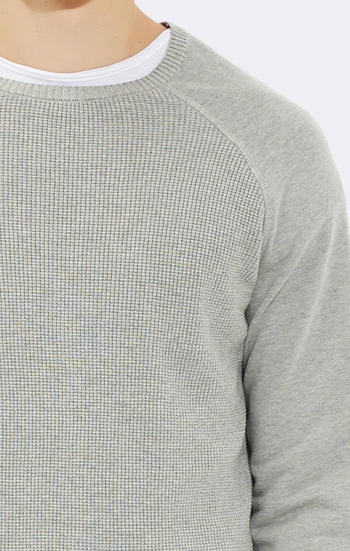 CREW NECK SWEATER  GREY MELANGE - Mavi Jeans