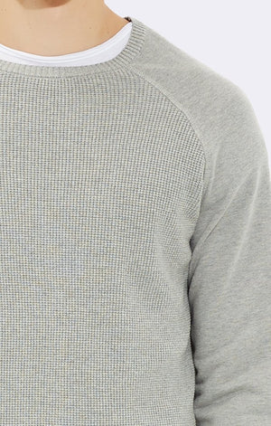 CREW NECK SWEATER  GREY MELANGE - Mavi Jeans