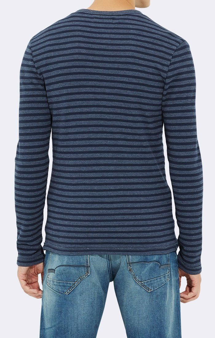 STRIPED LONG SLEEVE HENLEY - Mavi Jeans