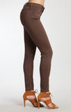 ALEXA SKINNY IN CHOCOLATE BROWN GOLD SATEEN - Mavi Jeans