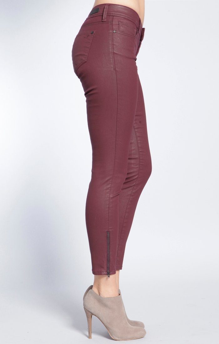 SERENITY ZIP  SKINNY  IN BORDEAUX JEATHER - Mavi Jeans