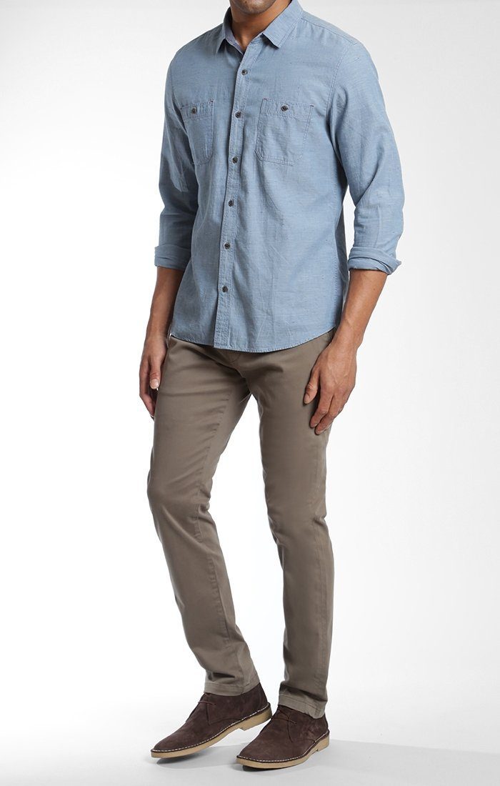 JOHNNY SLIM LEG CHINO IN DUSTY OLIVE TWILL - Mavi Jeans