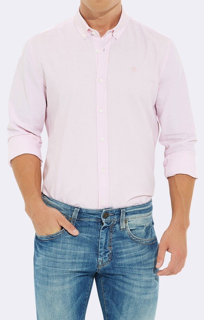 FITTED BASIC SHIRT - PINK - Mavi Jeans