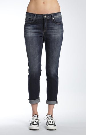 EMMA SLIM BOYFRIEND IN INDIGO BRUSHED TRIBECA - Mavi Jeans