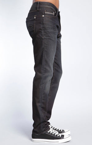 JAKE SLIM LEG IN COATED BROWN ITALY WHITE EDGE - Mavi Jeans