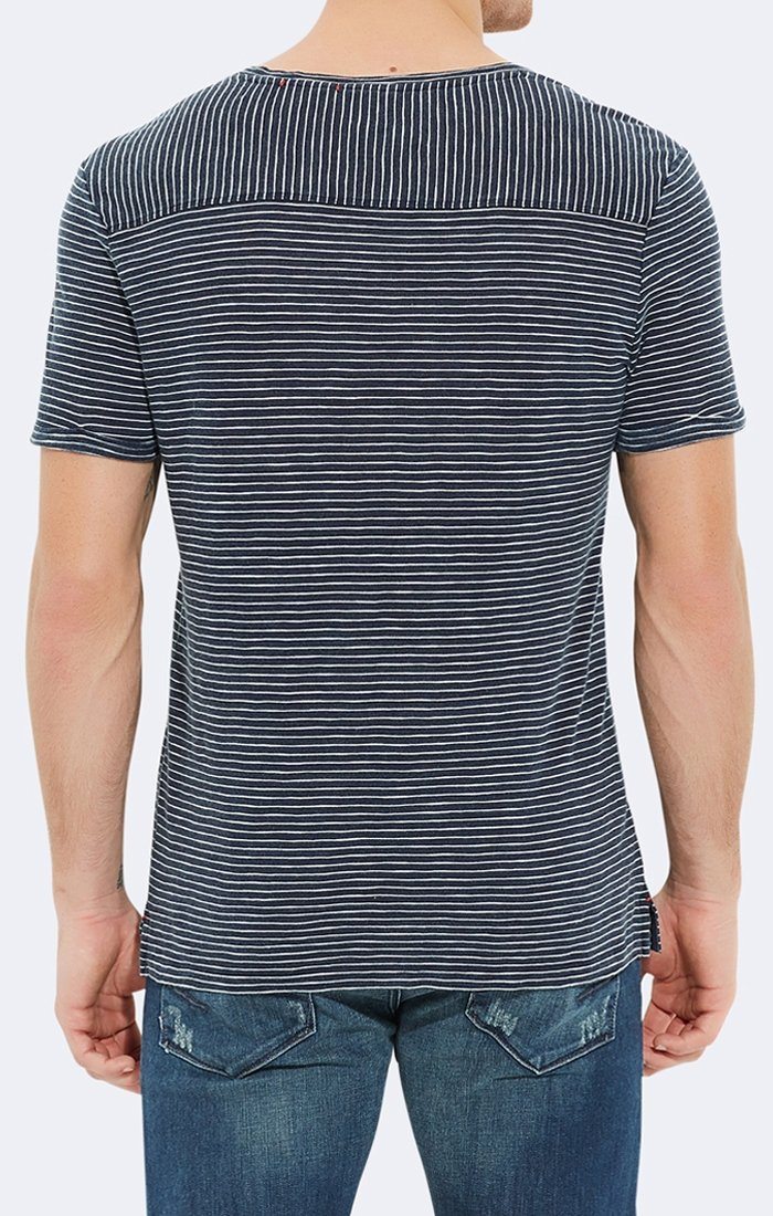 STRIPED HENLEY TEE - Mavi Jeans