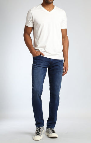 JAKE SLIM LEG IN MIDNIGHT ULTRA MOVE WHITE EDGE - Mavi Jeans