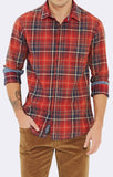 BUTTON DOWN SHIRT - BURNT RED CHECK - Mavi Jeans