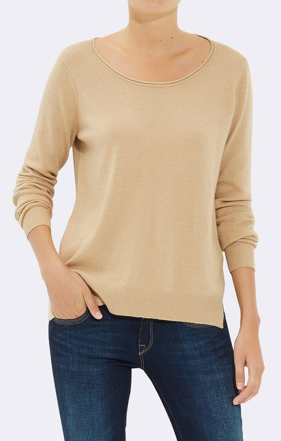 BASIC LONG SLEEVE SWEATER - CAMEL - Mavi Jeans