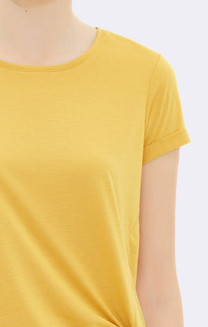 TWIST KNOT TEE - YELLOW - Mavi Jeans