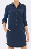 DENIM DRESS WITH DOUBLE POCKETS - Mavi Jeans