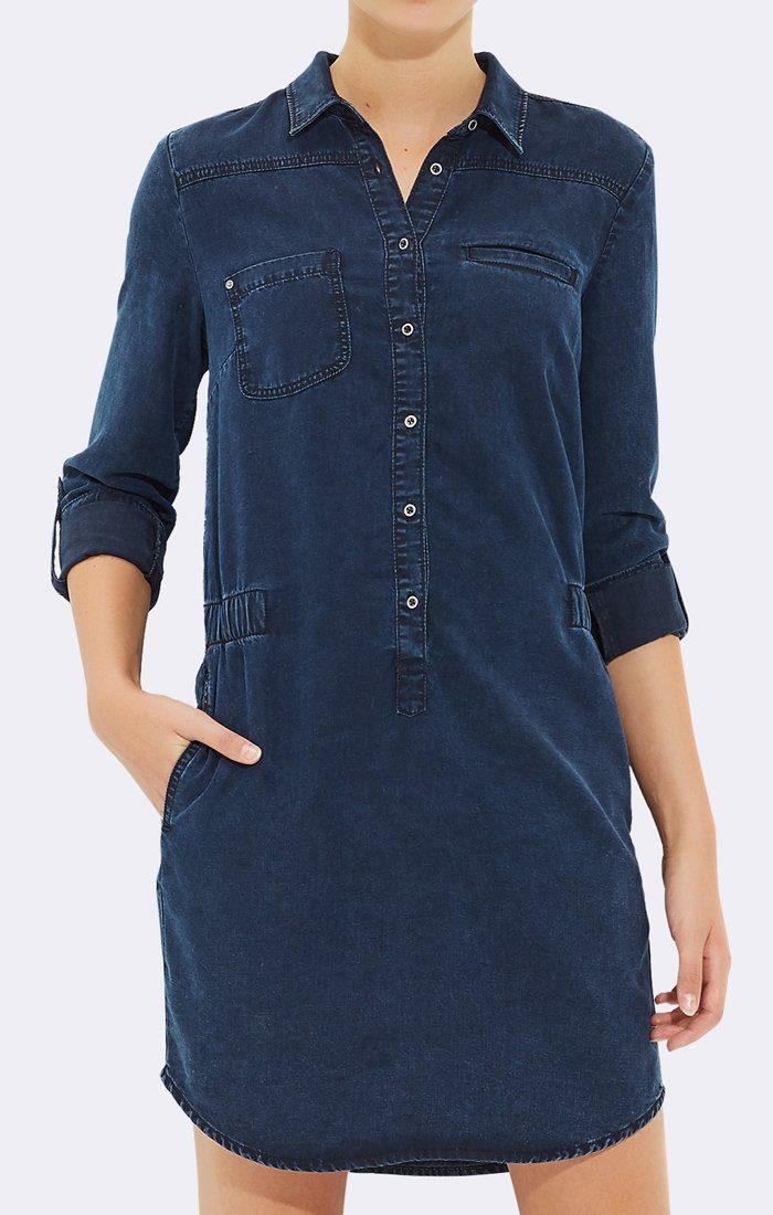 DENIM DRESS WITH DOUBLE POCKETS - Mavi Jeans