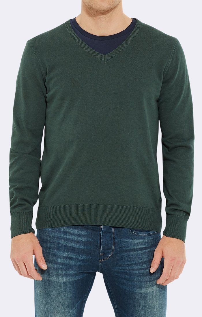 V-NECK SWEATER - FOREST - Mavi Jeans