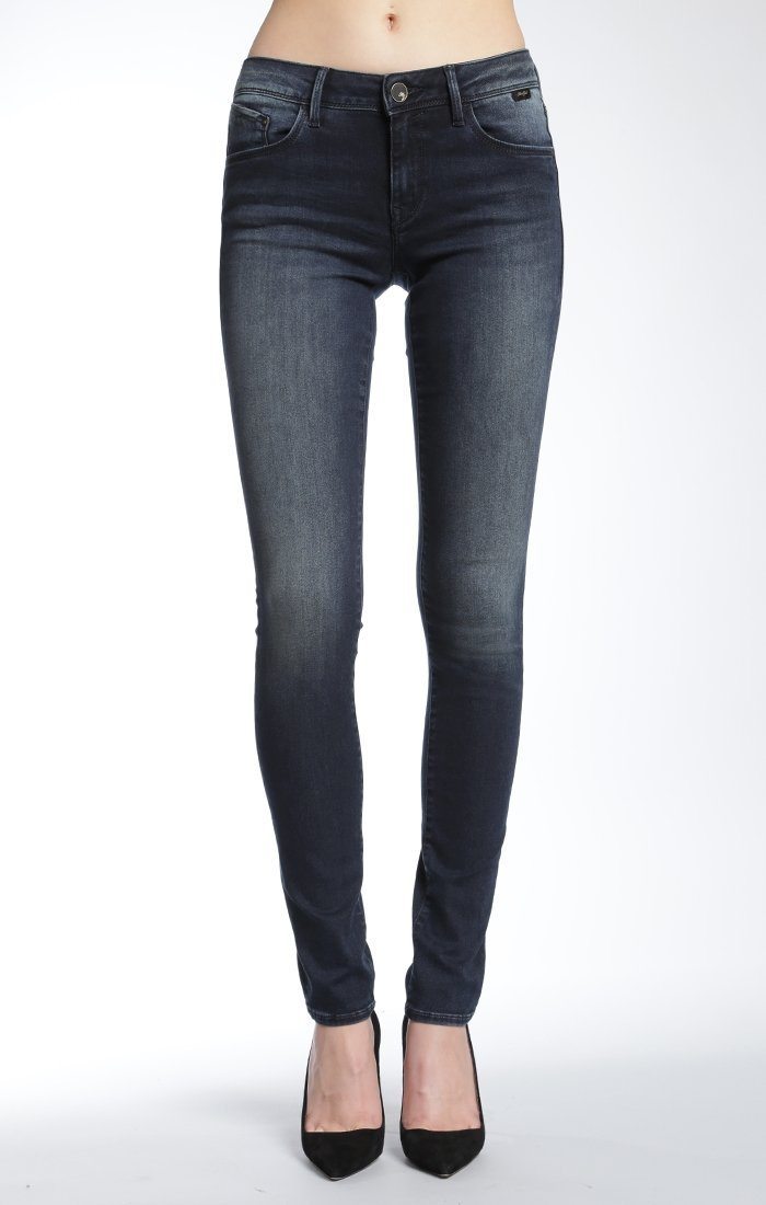 ADRIANA SUPER SKINNY IN DARK OVERNIGHT GOLD - Mavi Jeans