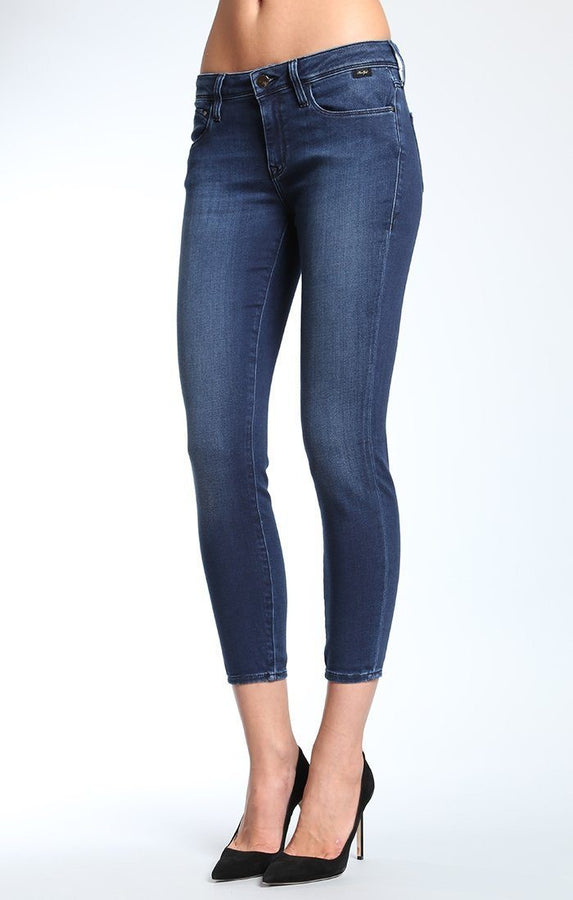 ALEXA ANKLE SKINNY  IN DARK SATEEN GOLD - Mavi Jeans