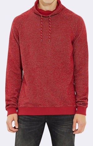 COWL NECK SWEATSHIRT - RED - Mavi Jeans