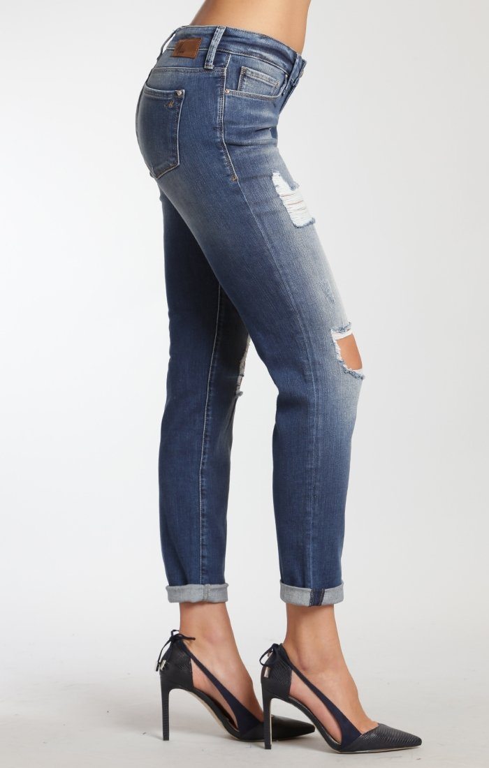 EMMA SLIM BOYFRIEND IN INDIGO EXTREME RIP VINTAGE - Mavi Jeans