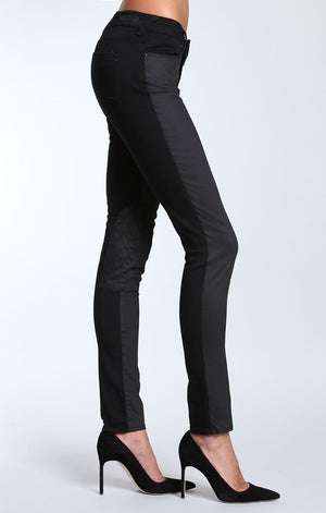 NIKKY SKINNY BIKER IN BLACK BLOCKING - Mavi Jeans