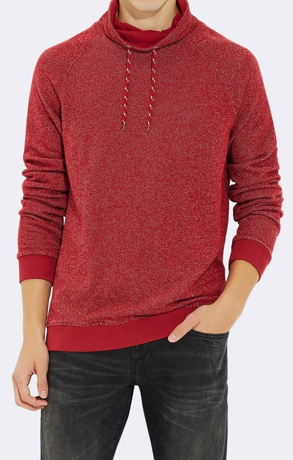 COWL NECK SWEATSHIRT - RED - Mavi Jeans