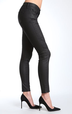 CHLOE SKINNY BIKER IN BLACK JEATHER - Mavi Jeans